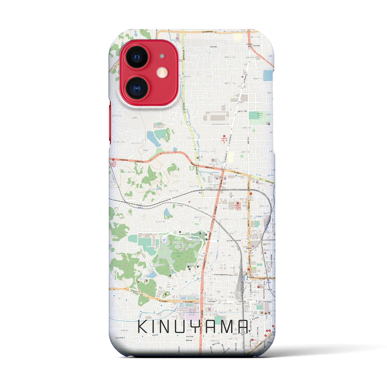【衣山(愛媛県)】地図柄iPhoneケース(バックカバータイプ)