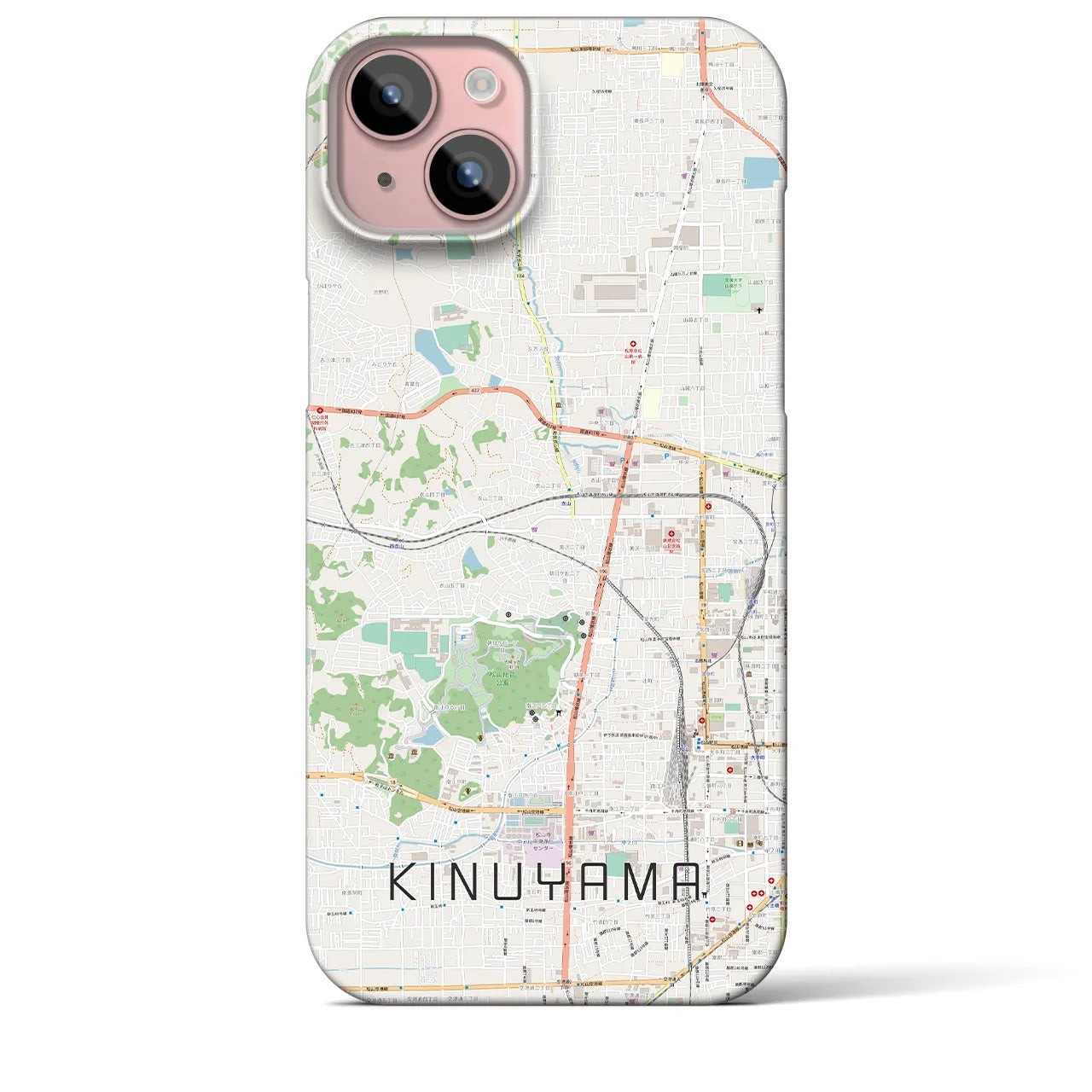 【衣山(愛媛県)】地図柄iPhoneケース(バックカバータイプ)