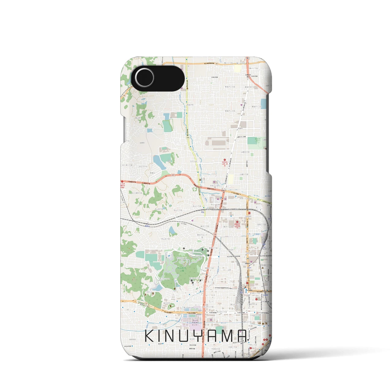 【衣山(愛媛県)】地図柄iPhoneケース(バックカバータイプ)