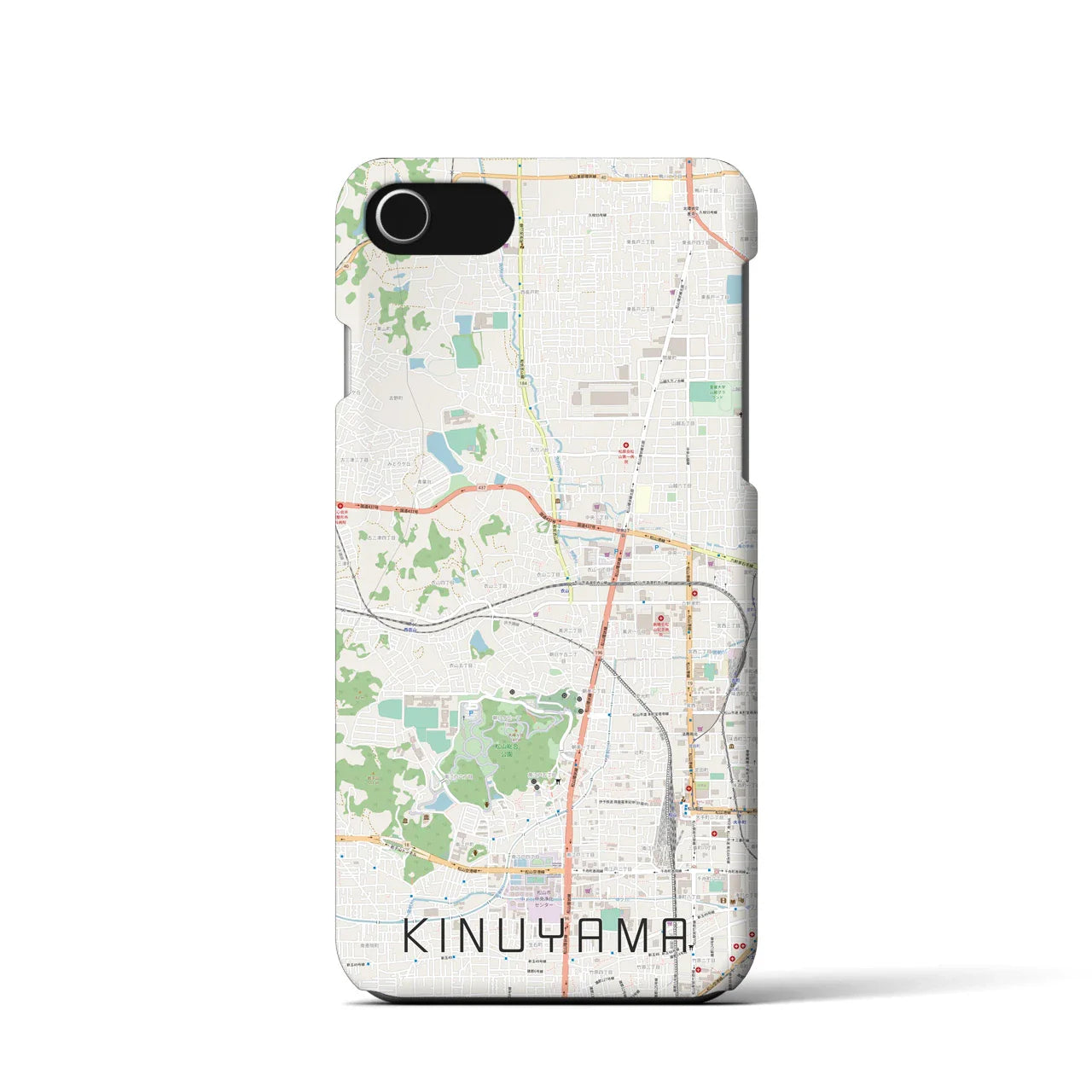 【衣山(愛媛県)】地図柄iPhoneケース(バックカバータイプ)