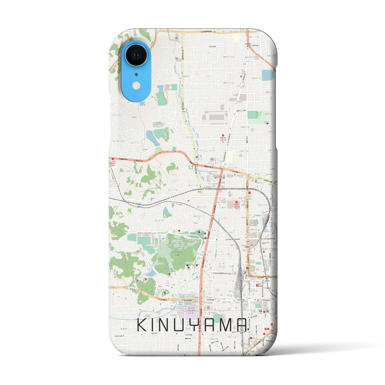 【衣山(愛媛県)】地図柄iPhoneケース(バックカバータイプ)