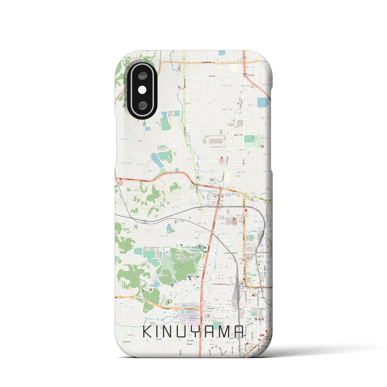 【衣山(愛媛県)】地図柄iPhoneケース(バックカバータイプ)