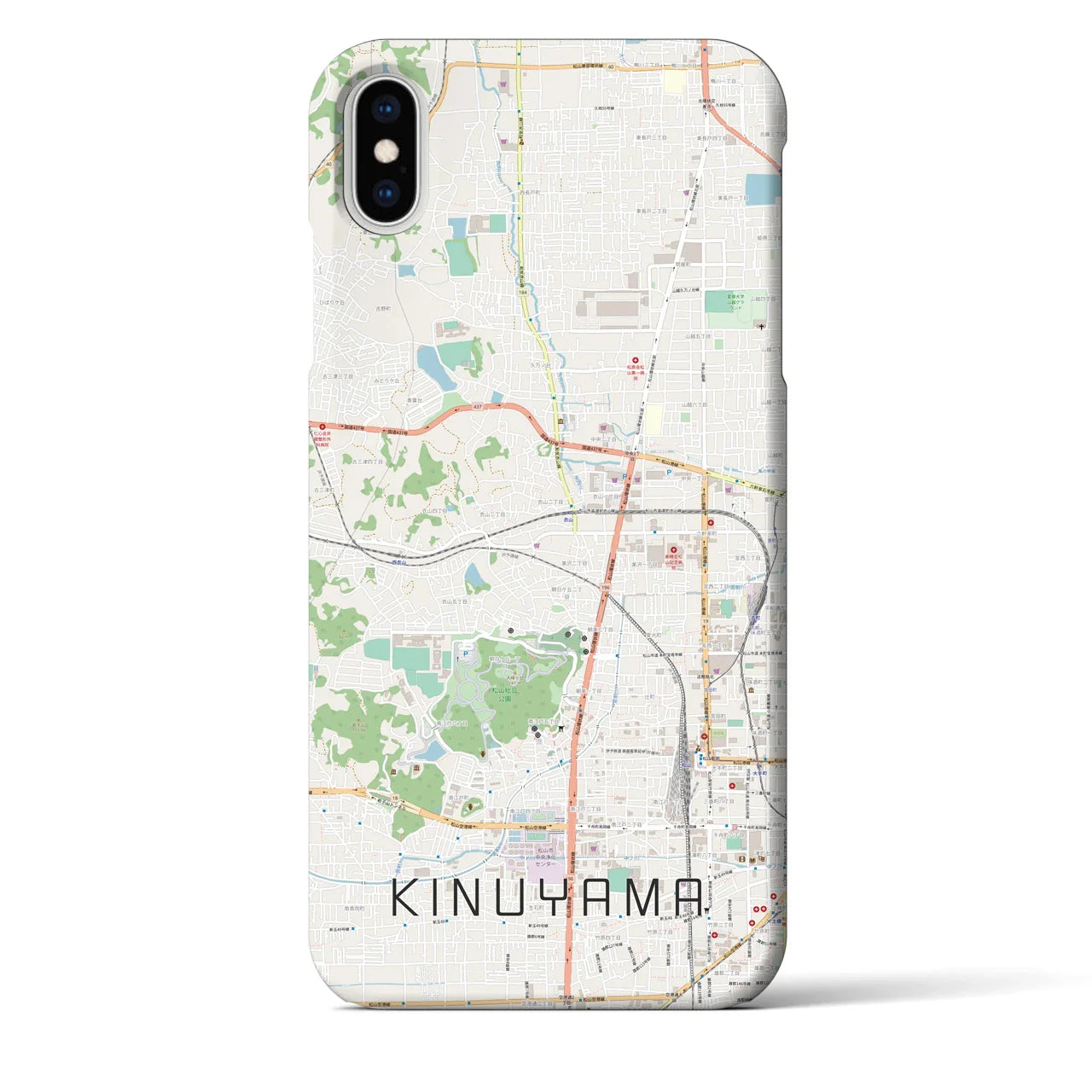 【衣山(愛媛県)】地図柄iPhoneケース(バックカバータイプ)