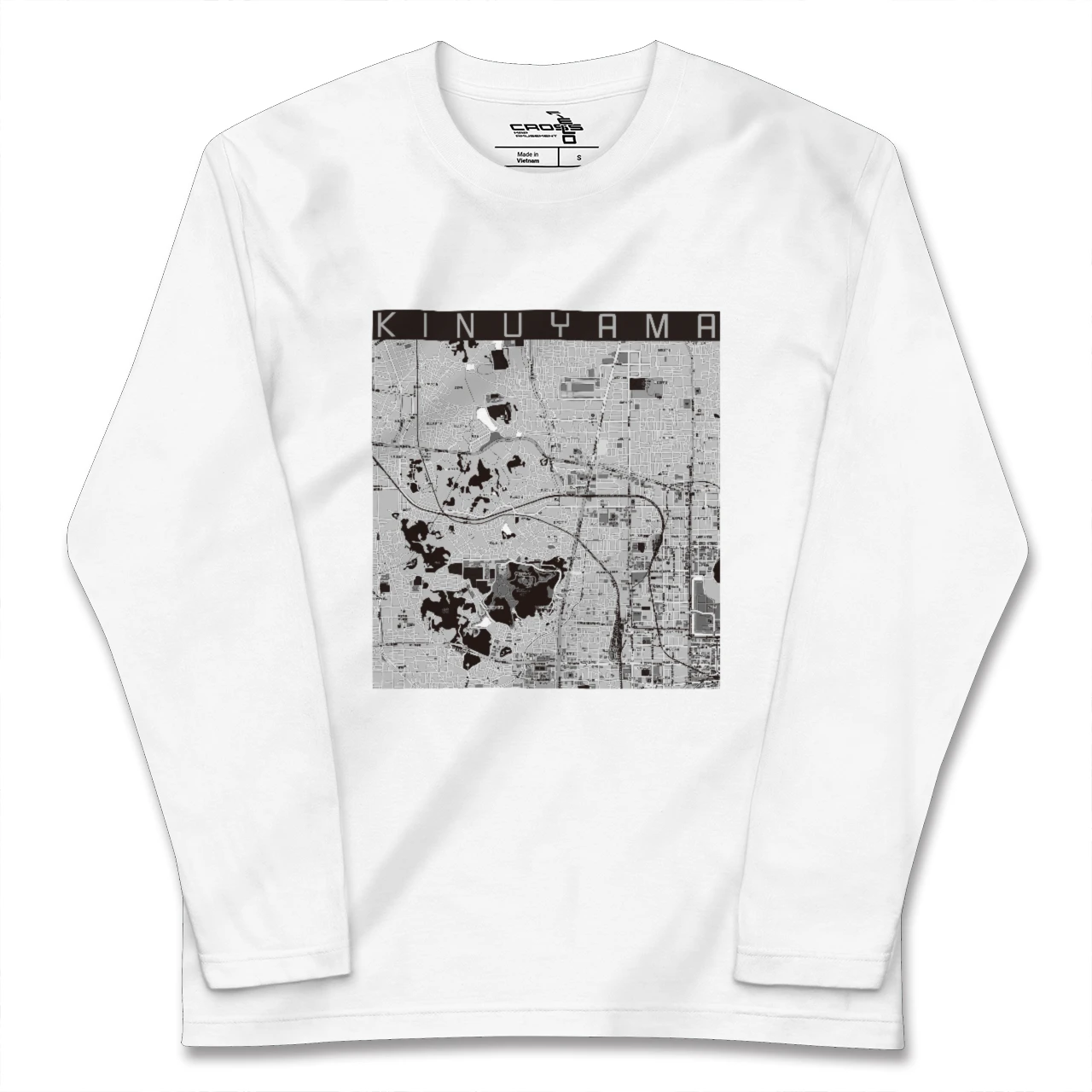 【衣山(愛媛県)】地図柄ロングスリーブTシャツ