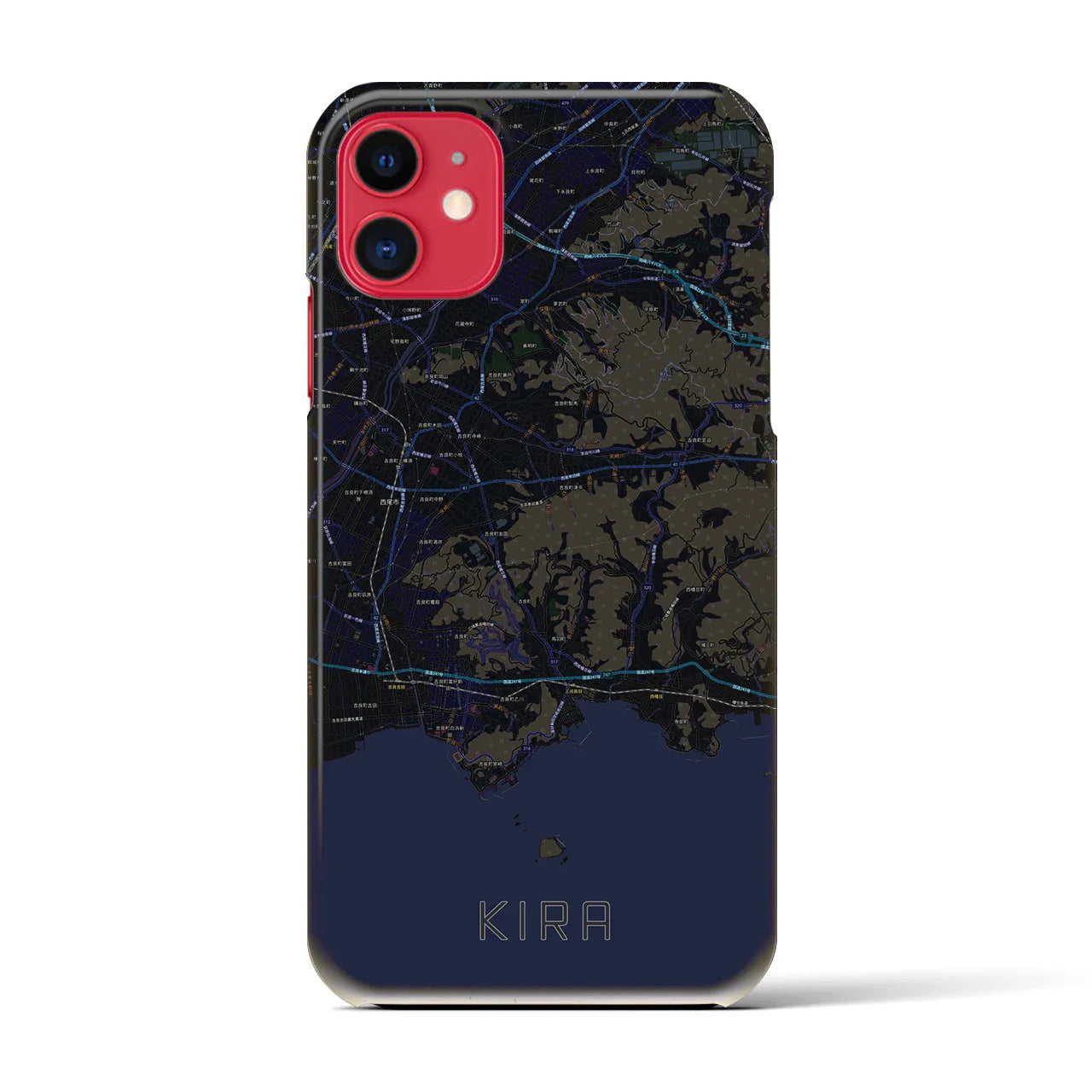 【吉良(愛知県)】地図柄iPhoneケース(バックカバータイプ)