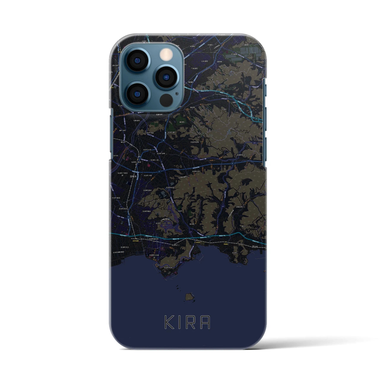 【吉良(愛知県)】地図柄iPhoneケース(バックカバータイプ)