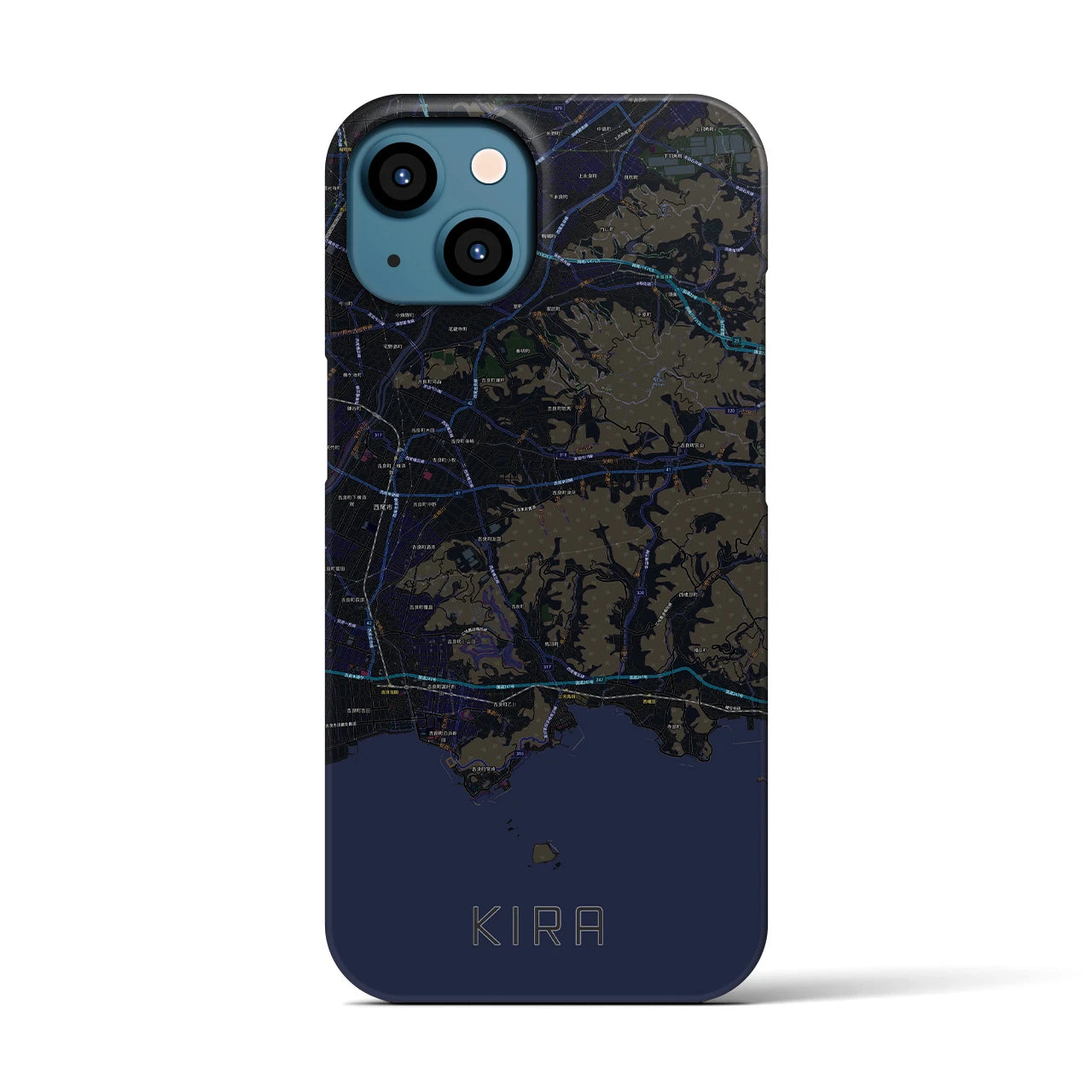 【吉良(愛知県)】地図柄iPhoneケース(バックカバータイプ)