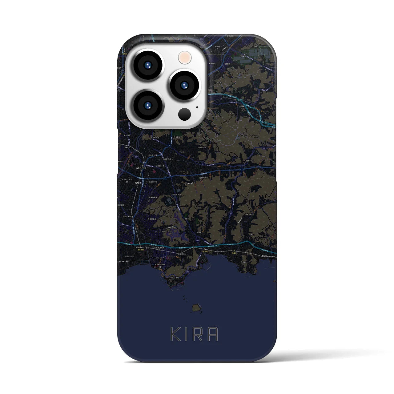 【吉良(愛知県)】地図柄iPhoneケース(バックカバータイプ)