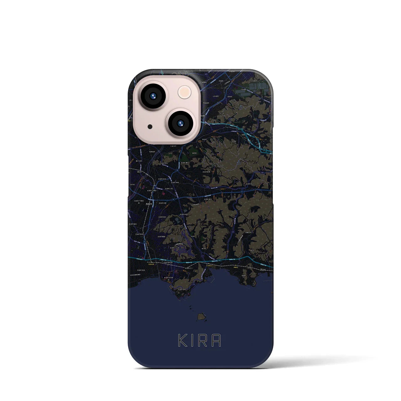 【吉良(愛知県)】地図柄iPhoneケース(バックカバータイプ)