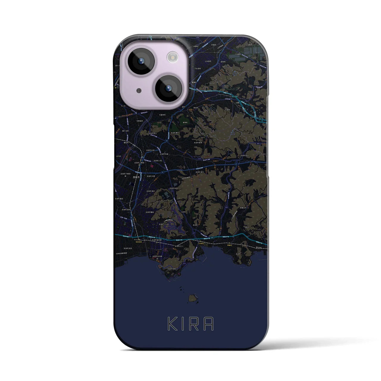 【吉良(愛知県)】地図柄iPhoneケース(バックカバータイプ)
