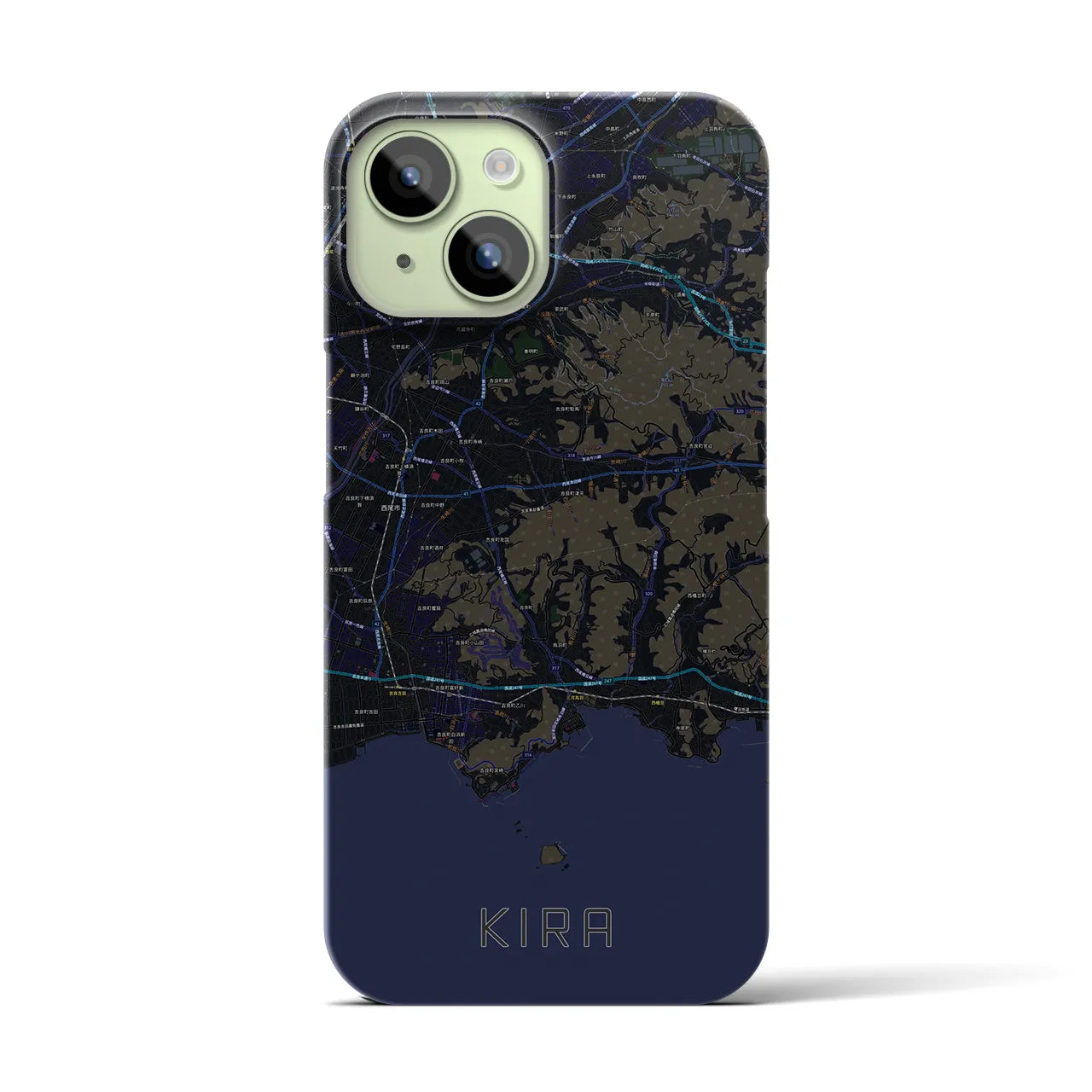 【吉良(愛知県)】地図柄iPhoneケース(バックカバータイプ)