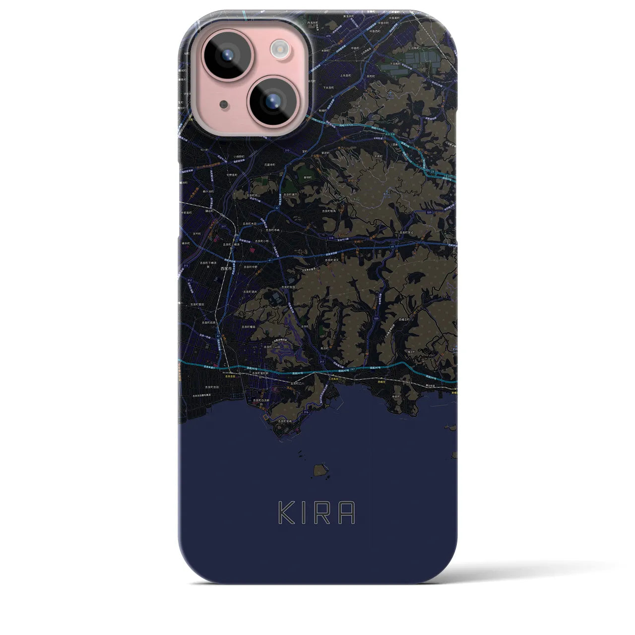 【吉良(愛知県)】地図柄iPhoneケース(バックカバータイプ)