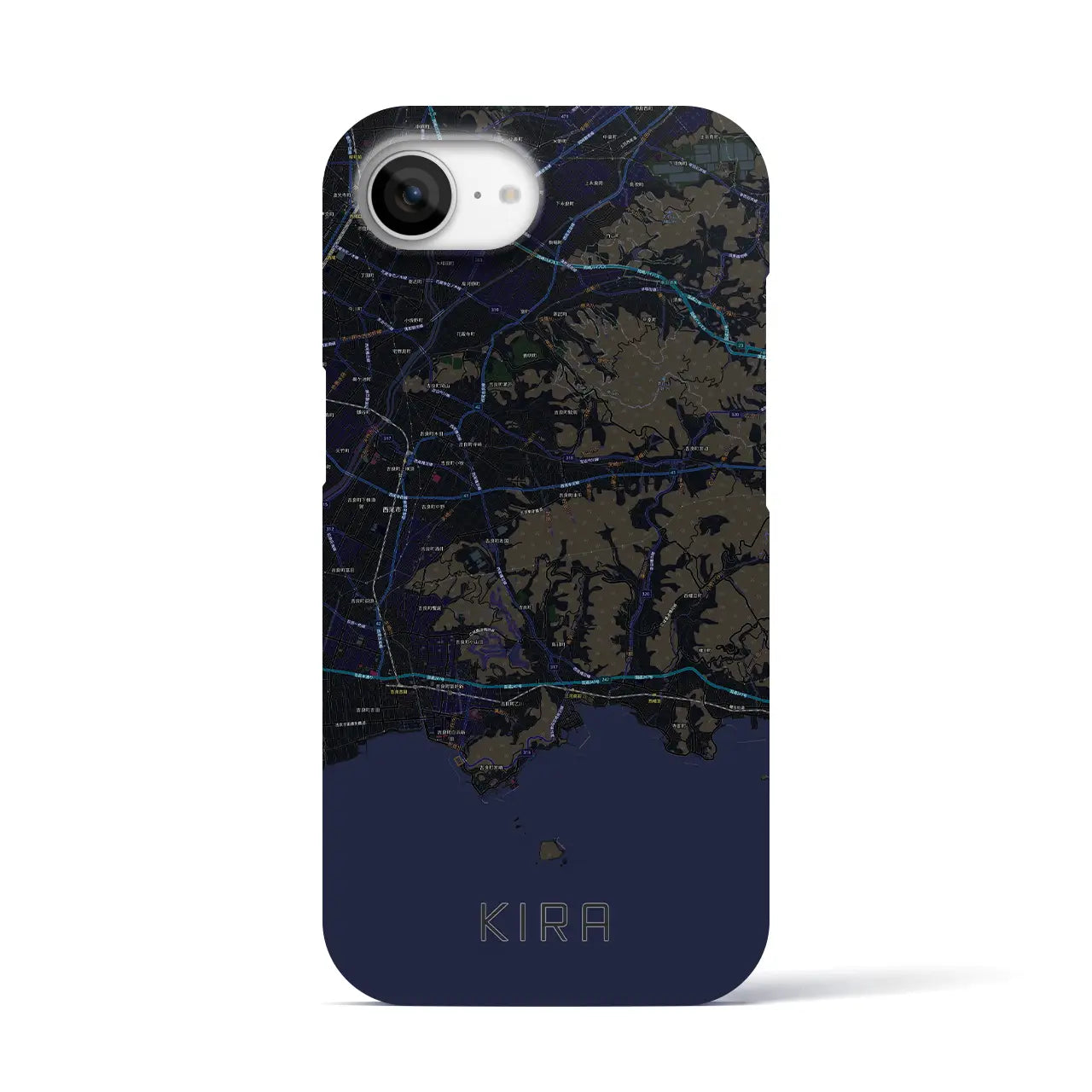 【吉良(愛知県)】地図柄iPhoneケース(バックカバータイプ)