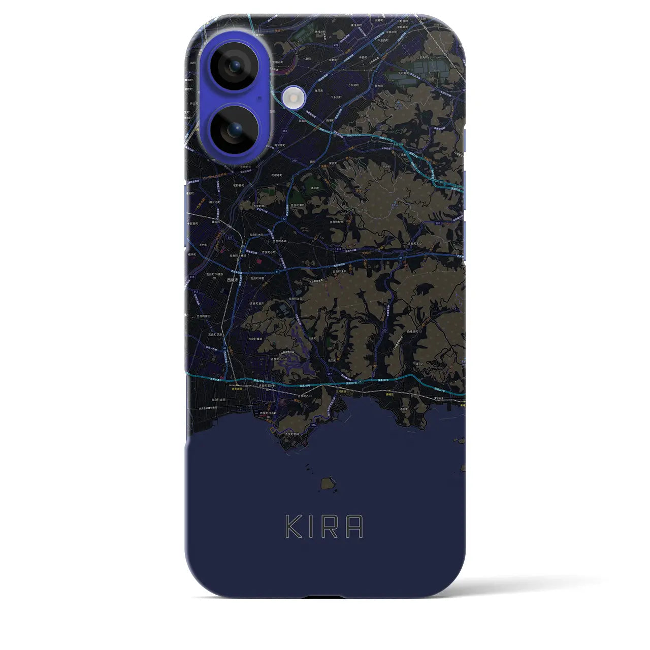【吉良(愛知県)】地図柄iPhoneケース(バックカバータイプ)
