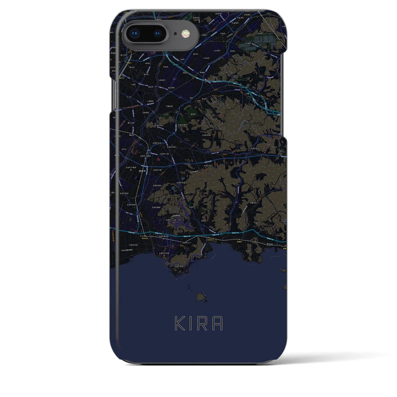 【吉良(愛知県)】地図柄iPhoneケース(バックカバータイプ)