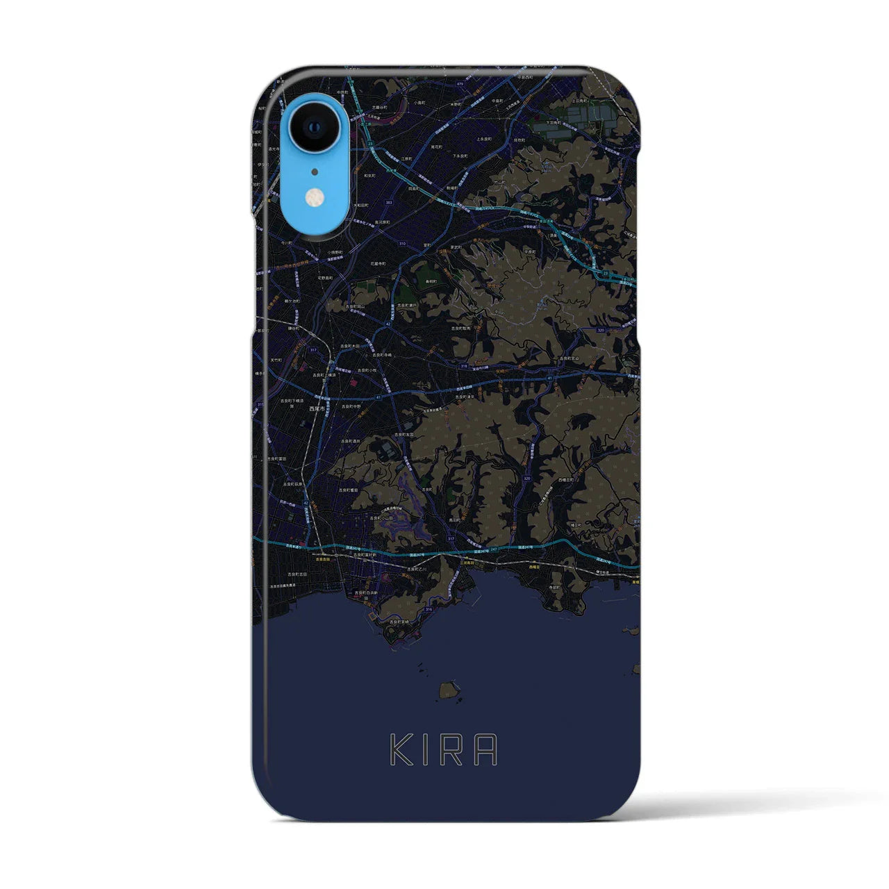 【吉良(愛知県)】地図柄iPhoneケース(バックカバータイプ)