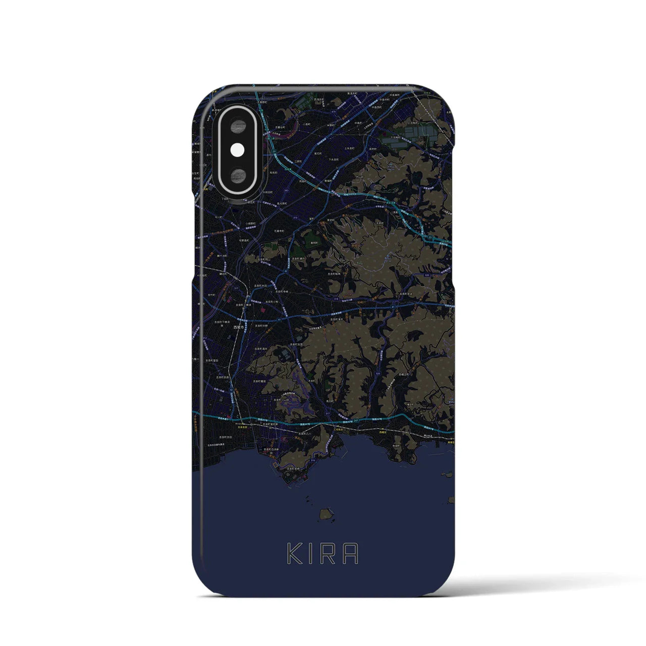 【吉良(愛知県)】地図柄iPhoneケース(バックカバータイプ)