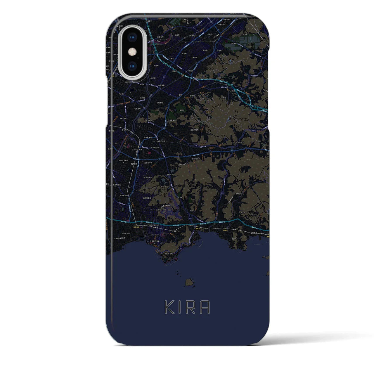 【吉良(愛知県)】地図柄iPhoneケース(バックカバータイプ)
