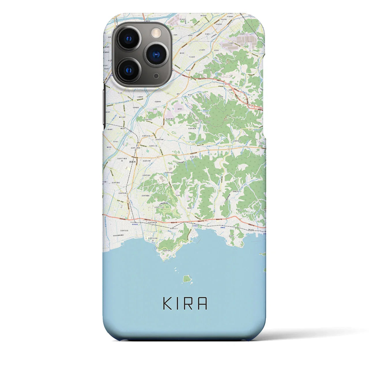 【吉良(愛知県)】地図柄iPhoneケース(バックカバータイプ)