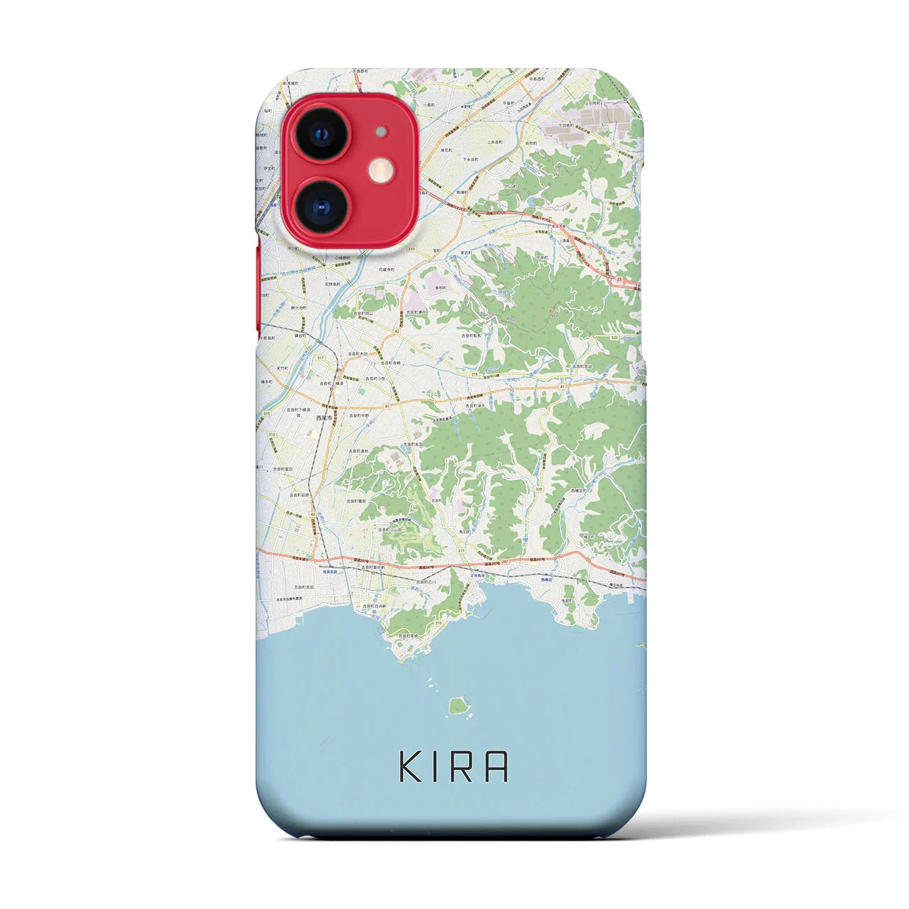 【吉良(愛知県)】地図柄iPhoneケース(バックカバータイプ)