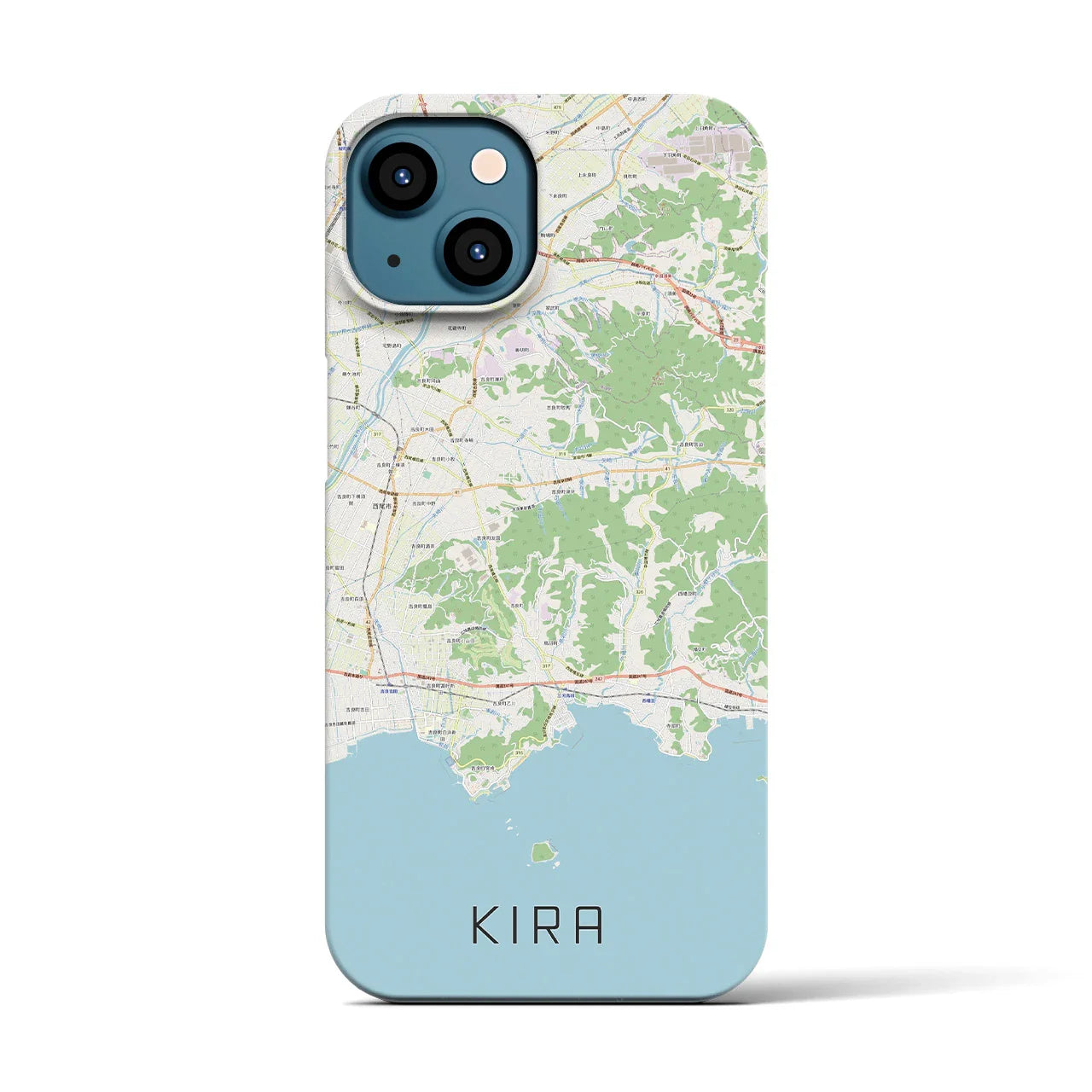 【吉良(愛知県)】地図柄iPhoneケース(バックカバータイプ)