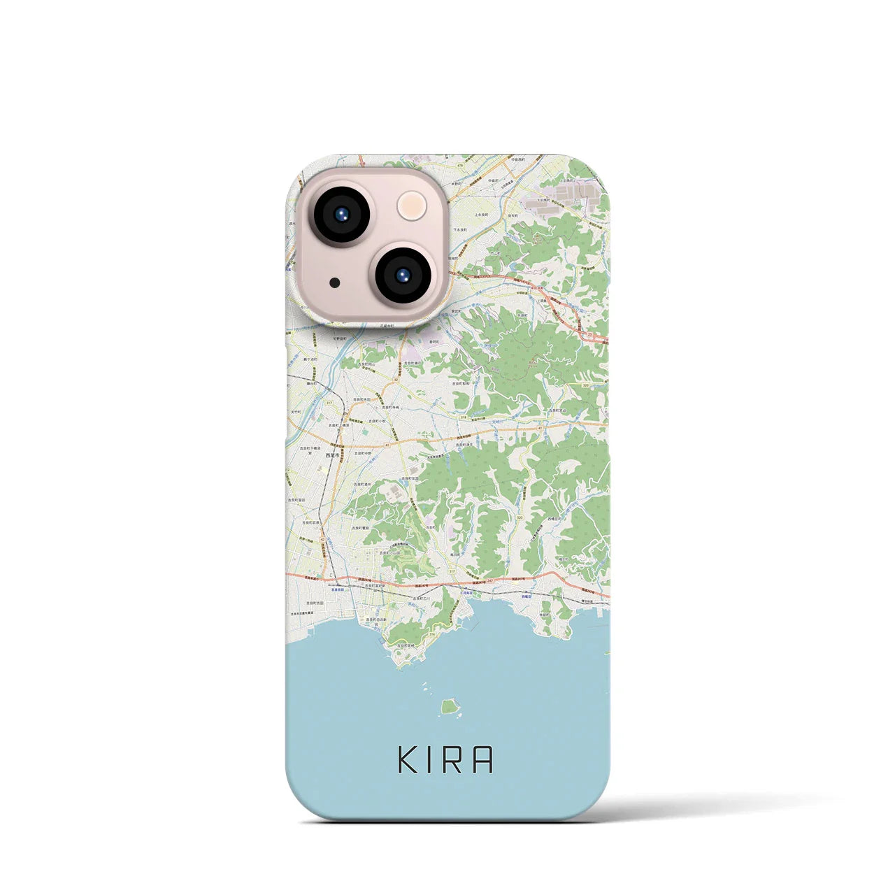 【吉良(愛知県)】地図柄iPhoneケース(バックカバータイプ)
