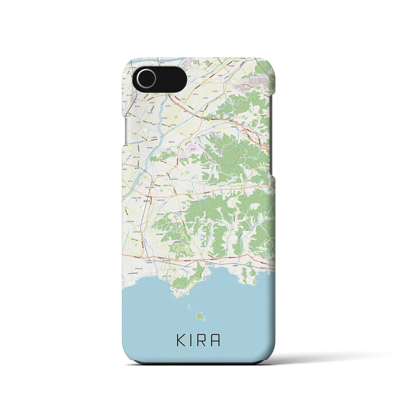 【吉良(愛知県)】地図柄iPhoneケース(バックカバータイプ)