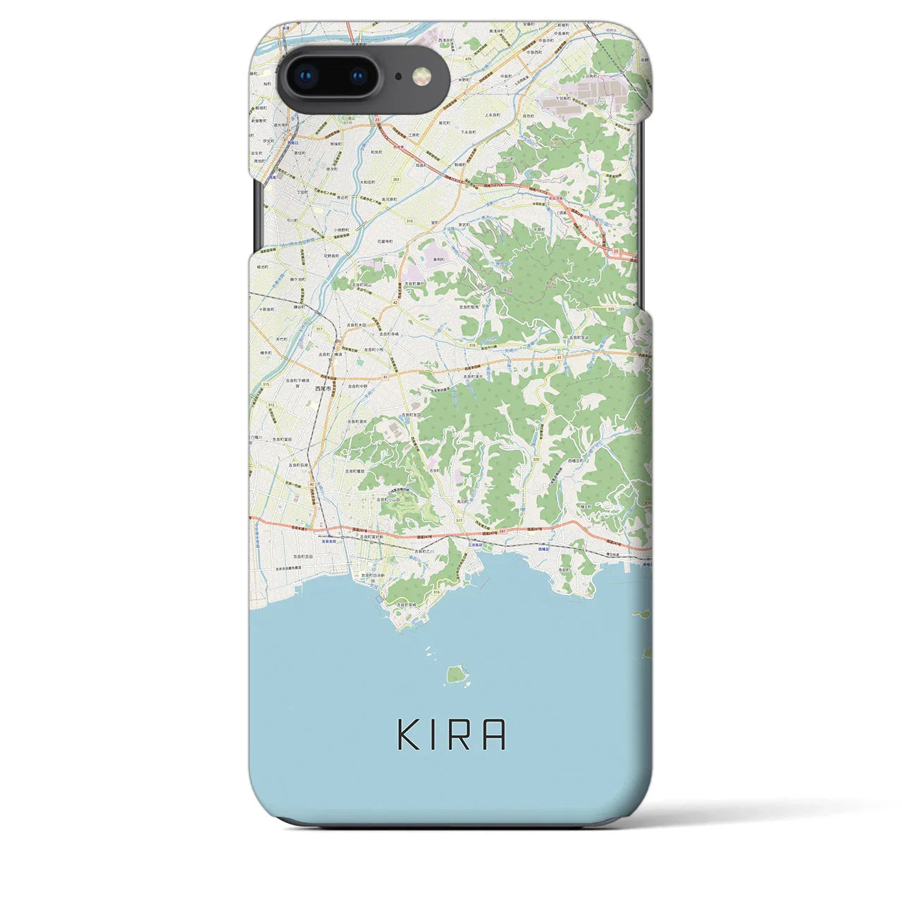【吉良(愛知県)】地図柄iPhoneケース(バックカバータイプ)