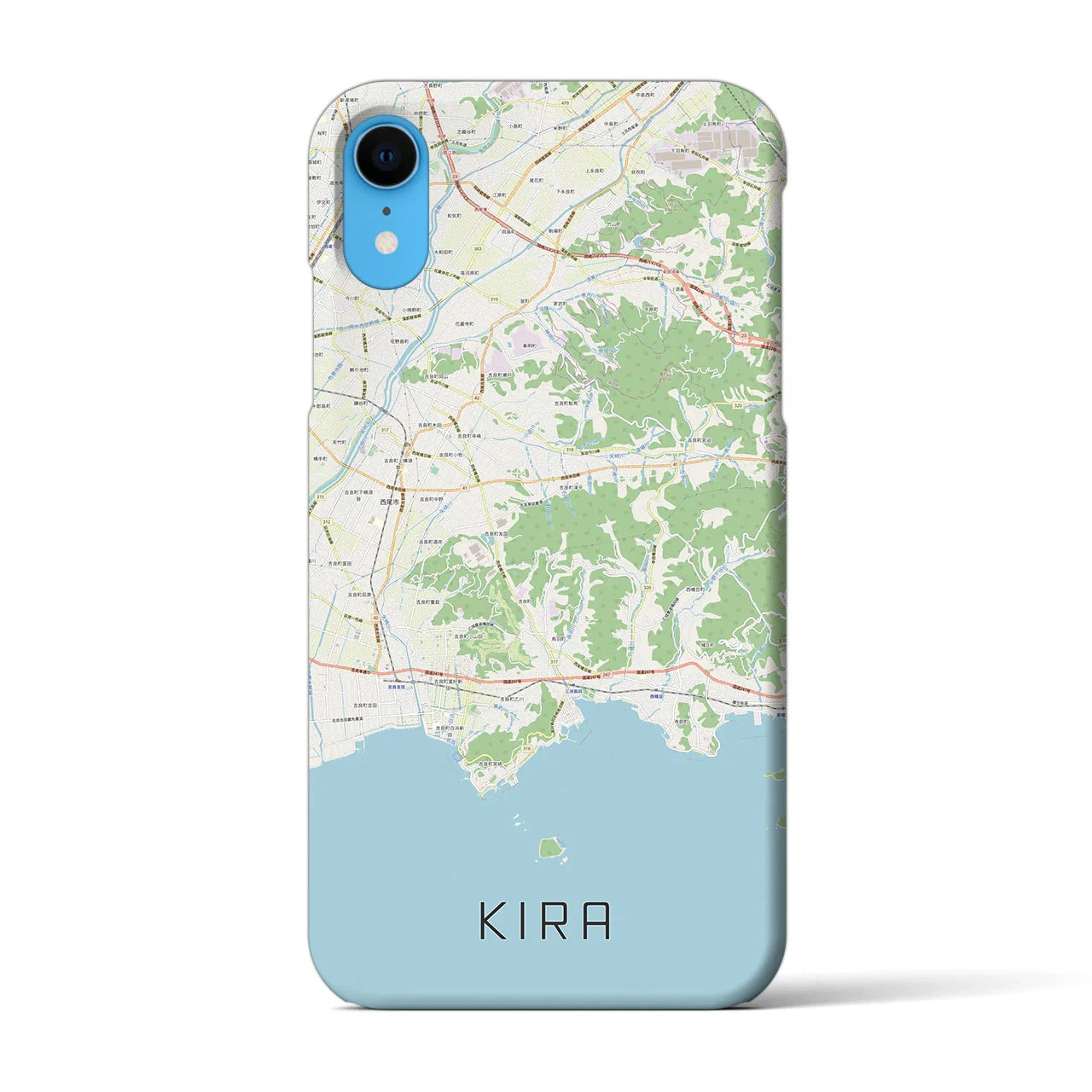 【吉良(愛知県)】地図柄iPhoneケース(バックカバータイプ)