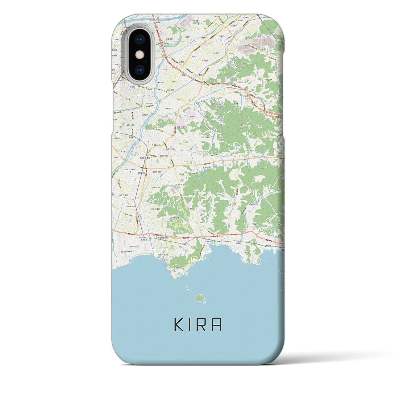 【吉良(愛知県)】地図柄iPhoneケース(バックカバータイプ)