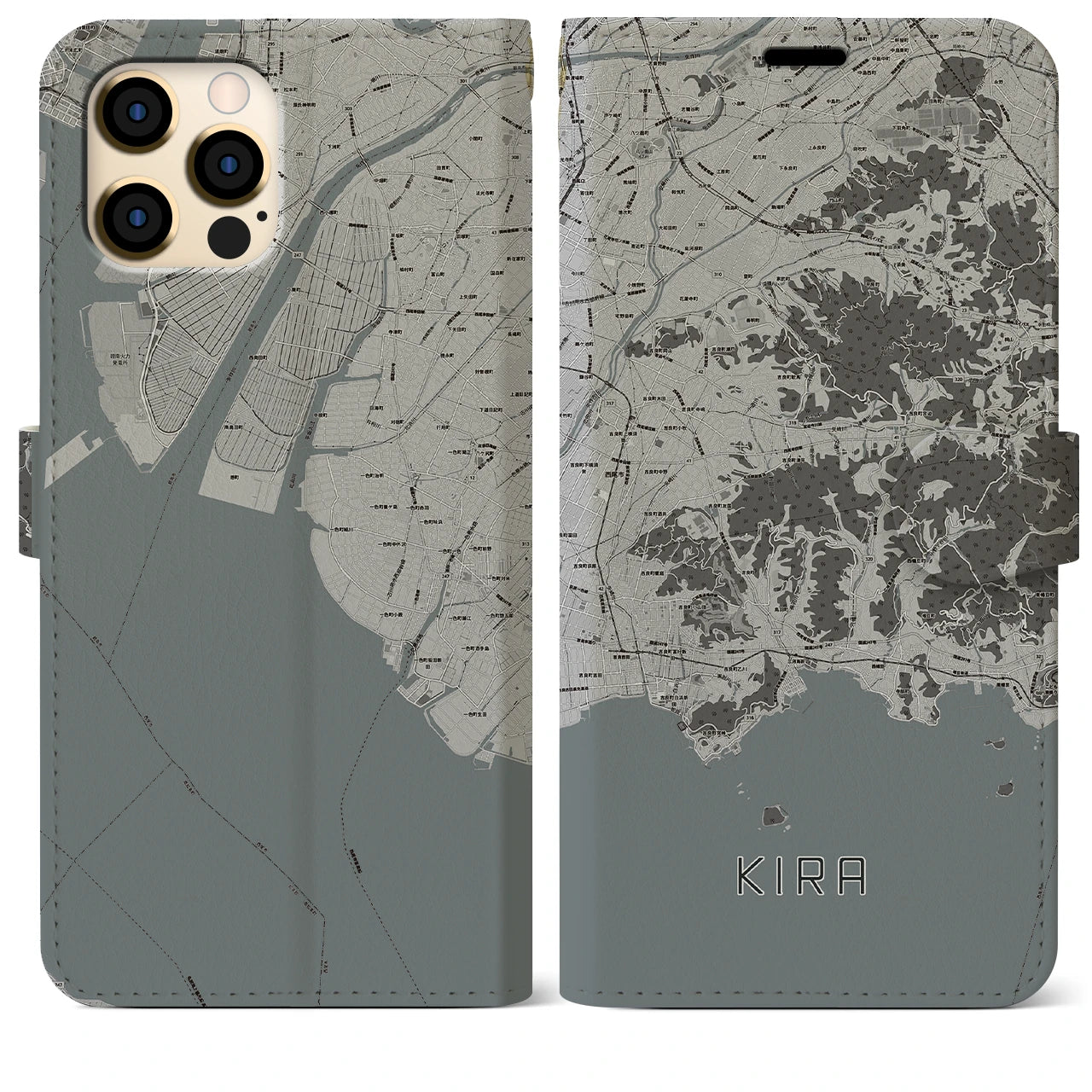 【吉良(愛知県)】地図柄iPhoneケース(手帳タイプ)