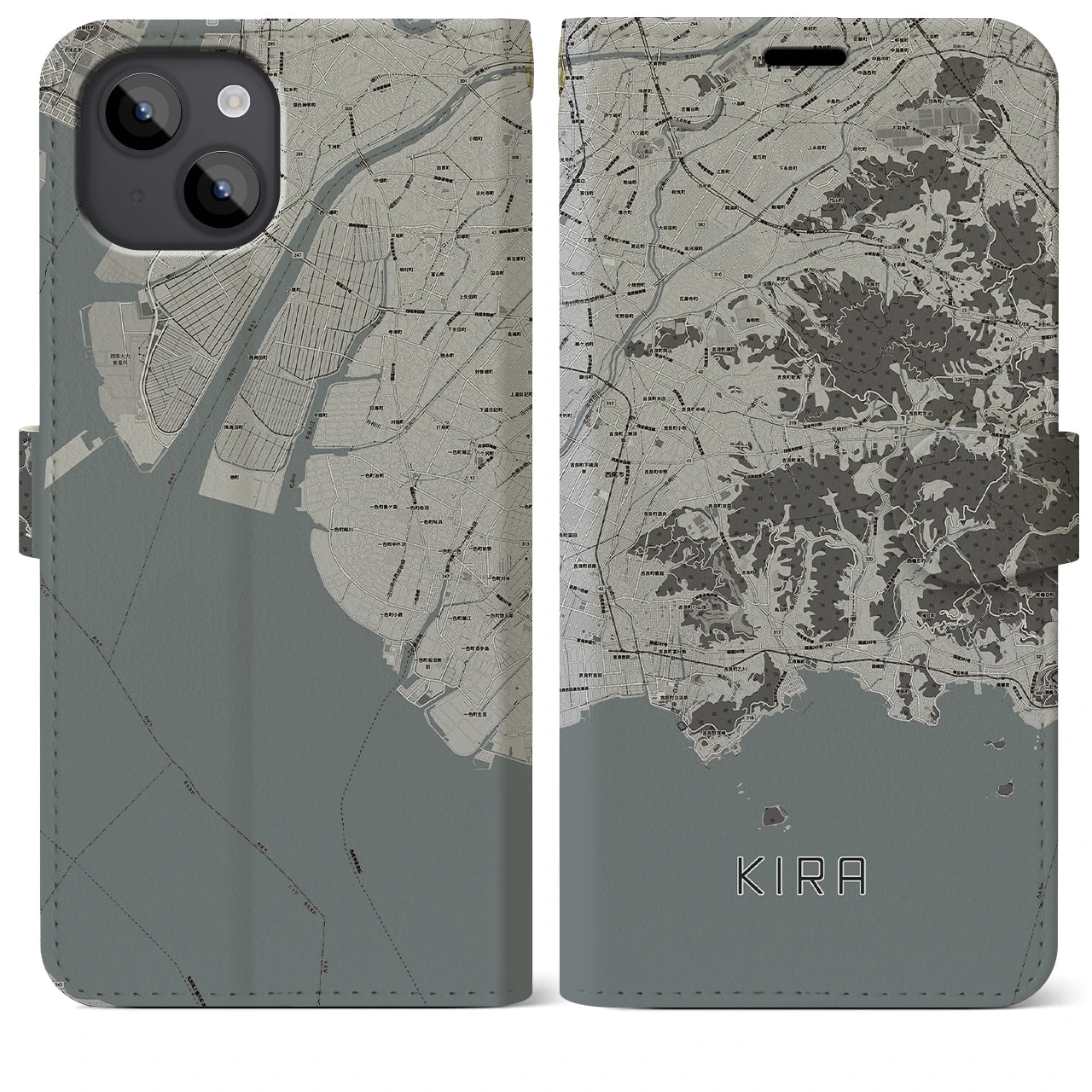 【吉良(愛知県)】地図柄iPhoneケース(手帳タイプ)