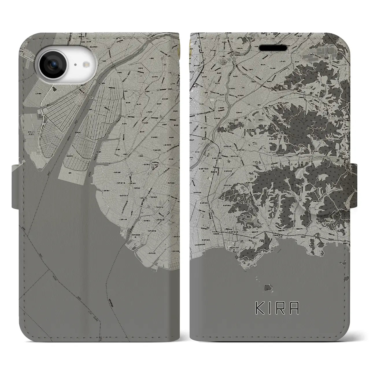 【吉良(愛知県)】地図柄iPhoneケース(手帳タイプ)