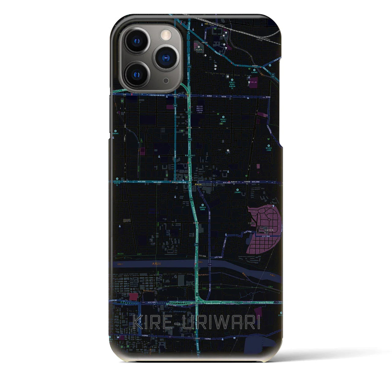 【喜連瓜破(大阪府)】地図柄iPhoneケース(バックカバータイプ)