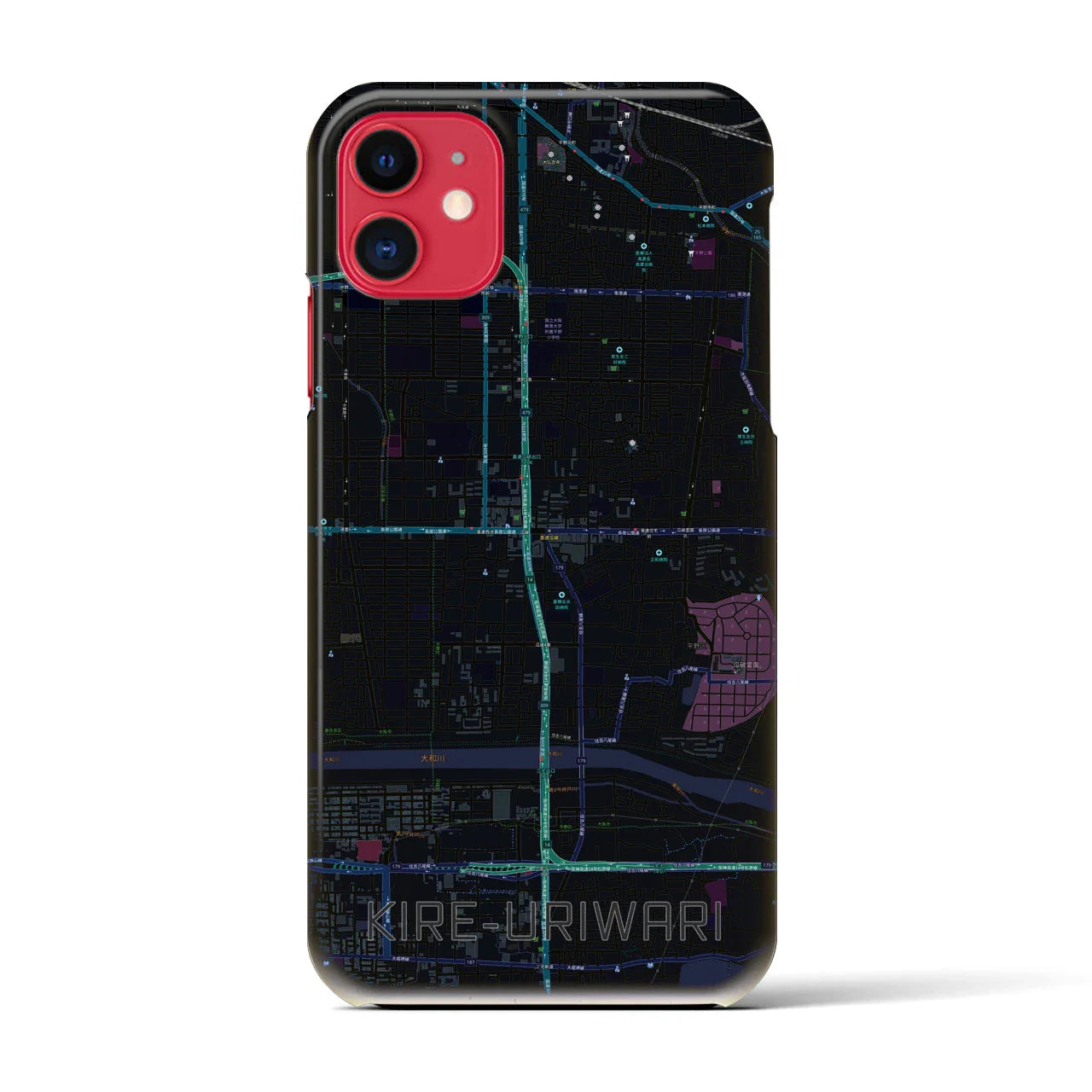 【喜連瓜破(大阪府)】地図柄iPhoneケース(バックカバータイプ)