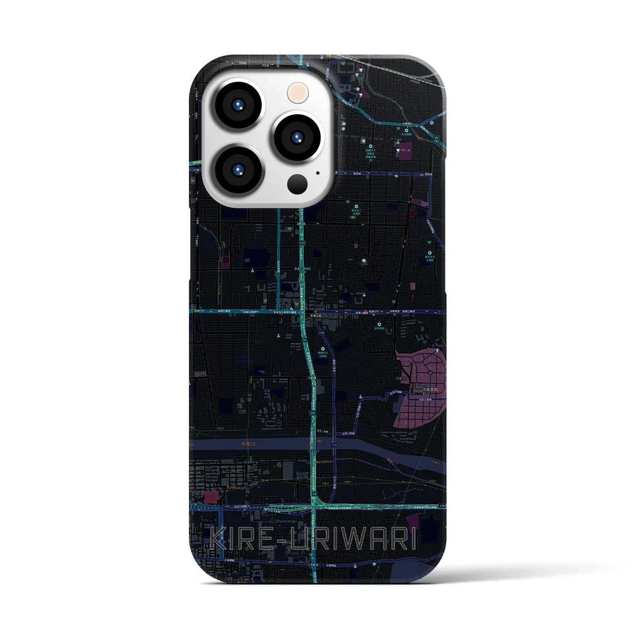【喜連瓜破(大阪府)】地図柄iPhoneケース(バックカバータイプ)