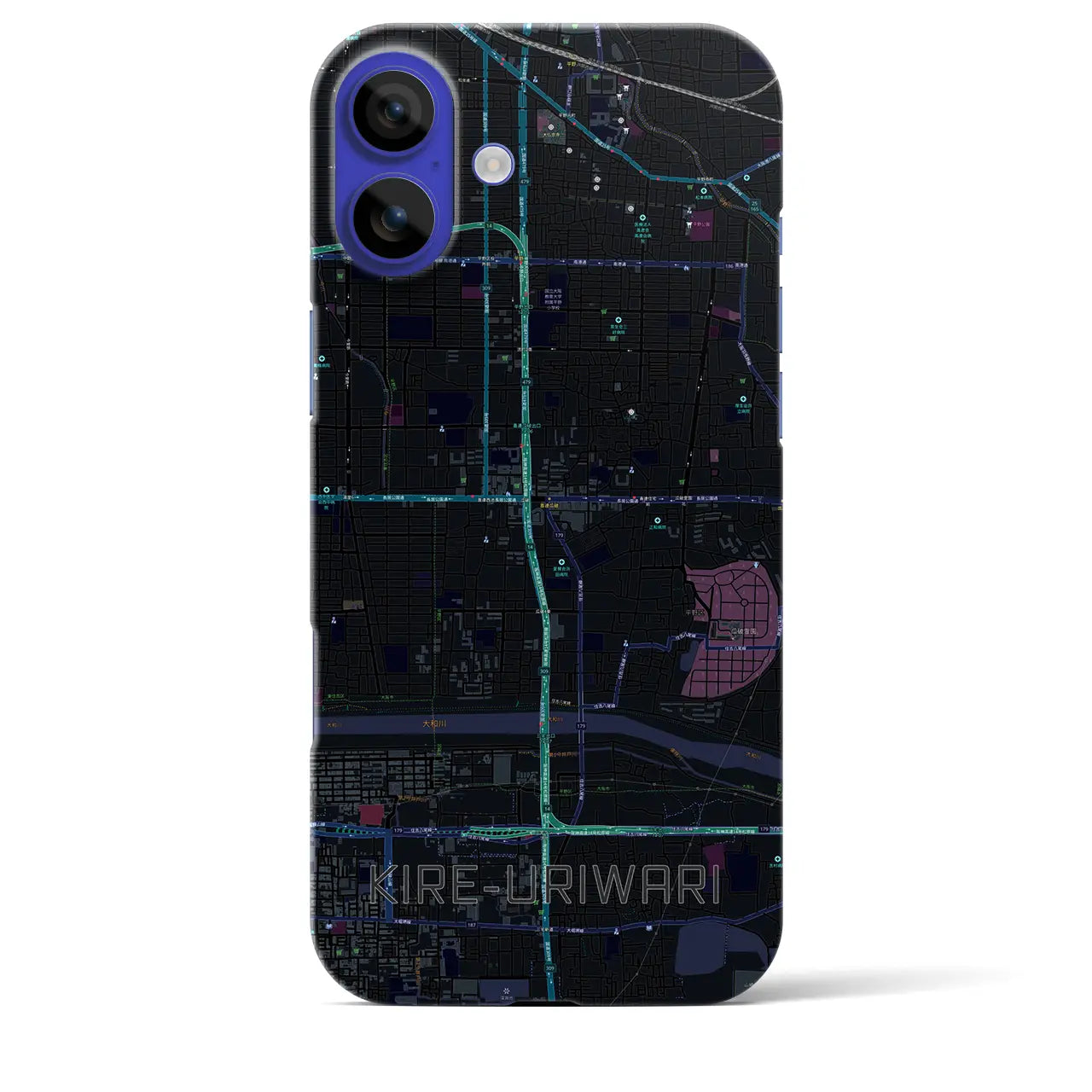 【喜連瓜破(大阪府)】地図柄iPhoneケース(バックカバータイプ)