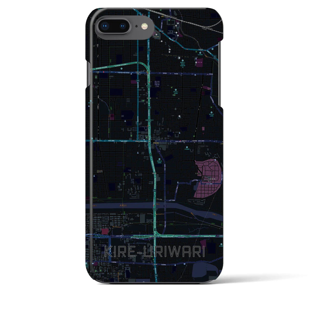 【喜連瓜破(大阪府)】地図柄iPhoneケース(バックカバータイプ)