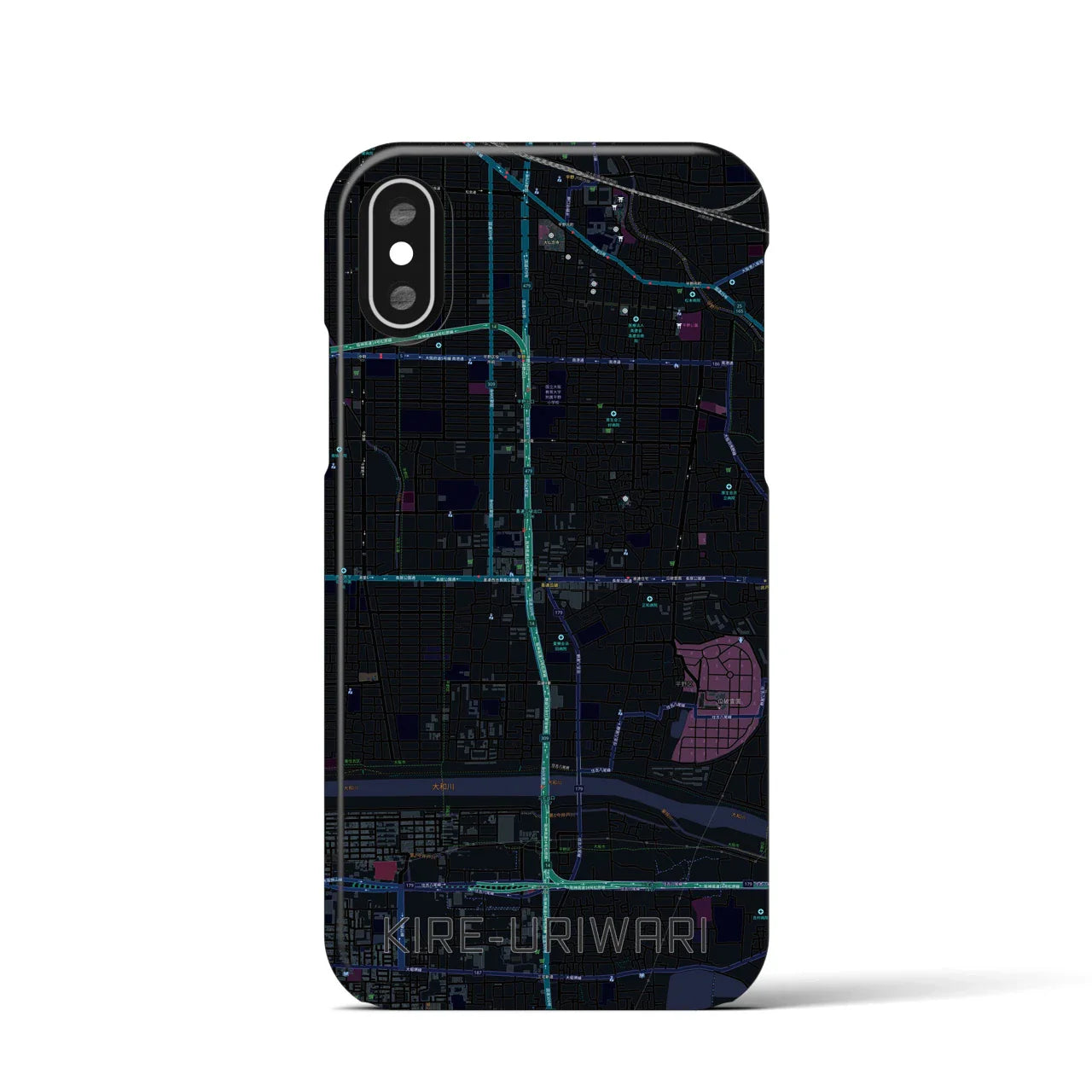 【喜連瓜破(大阪府)】地図柄iPhoneケース(バックカバータイプ)