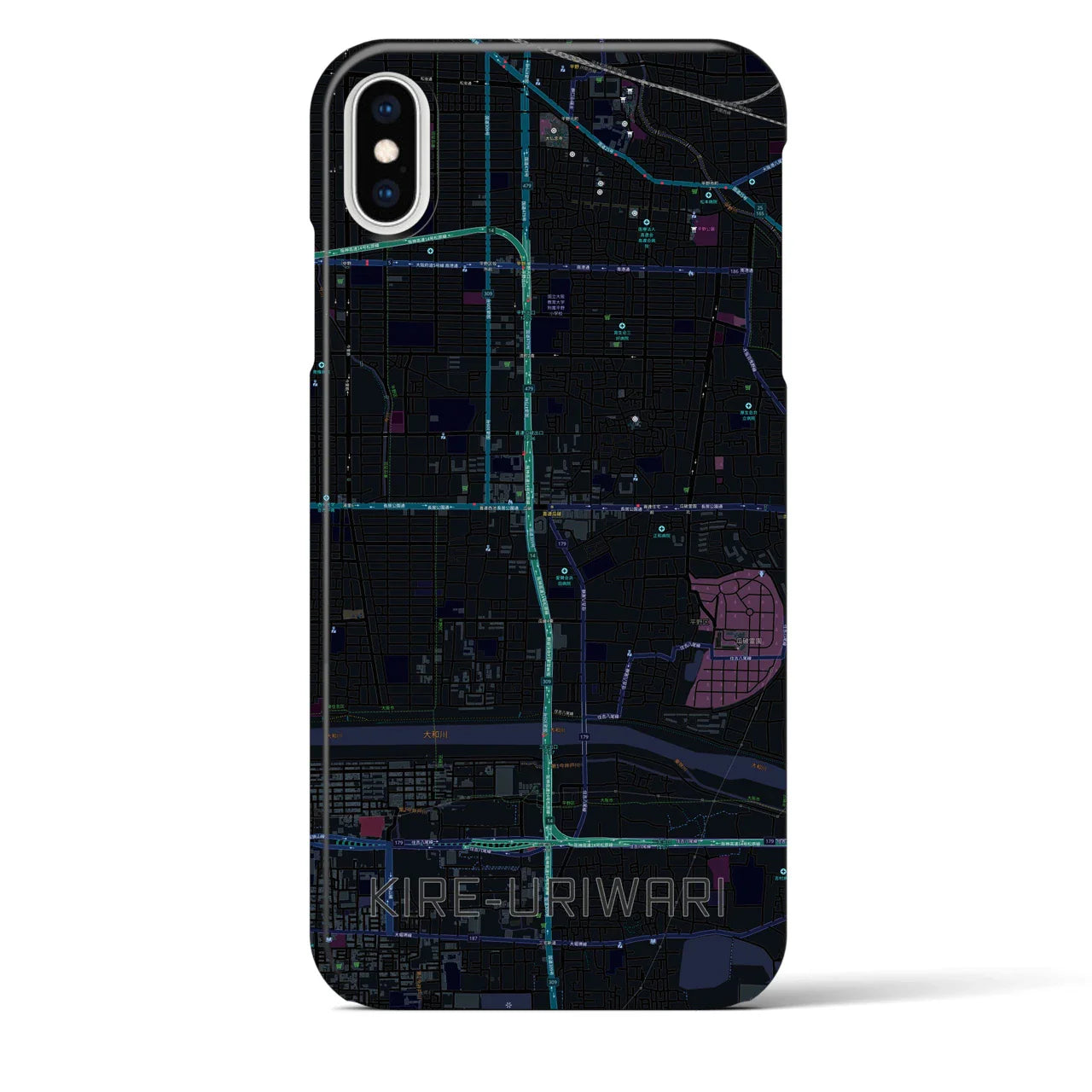 【喜連瓜破(大阪府)】地図柄iPhoneケース(バックカバータイプ)