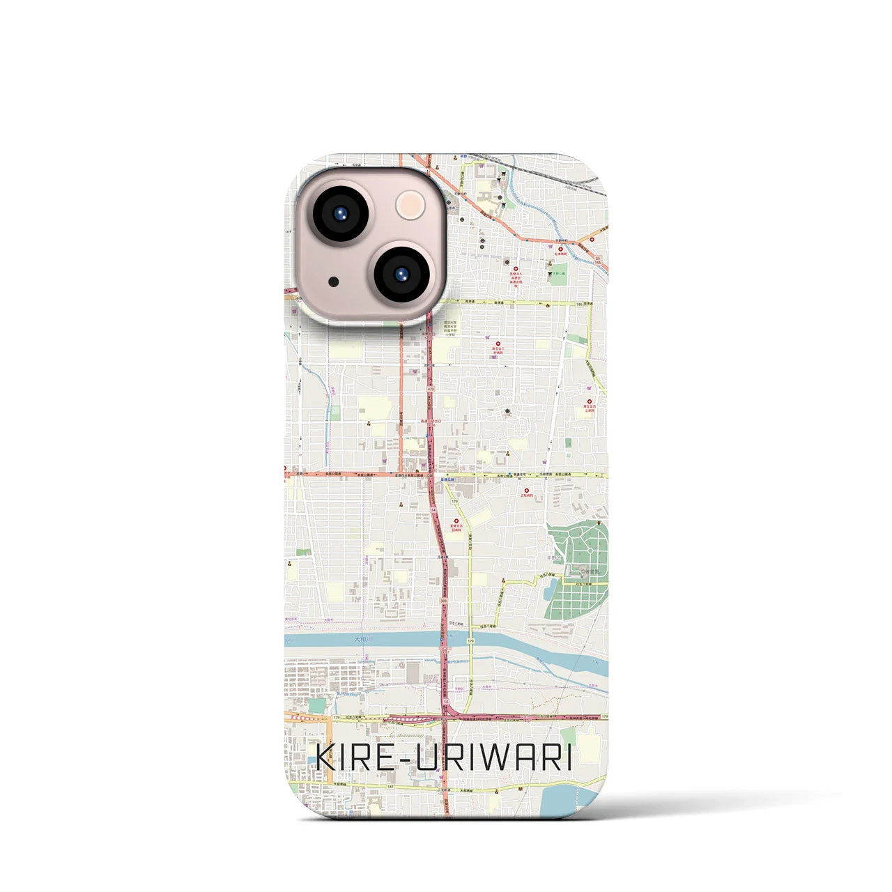 【喜連瓜破(大阪府)】地図柄iPhoneケース(バックカバータイプ)