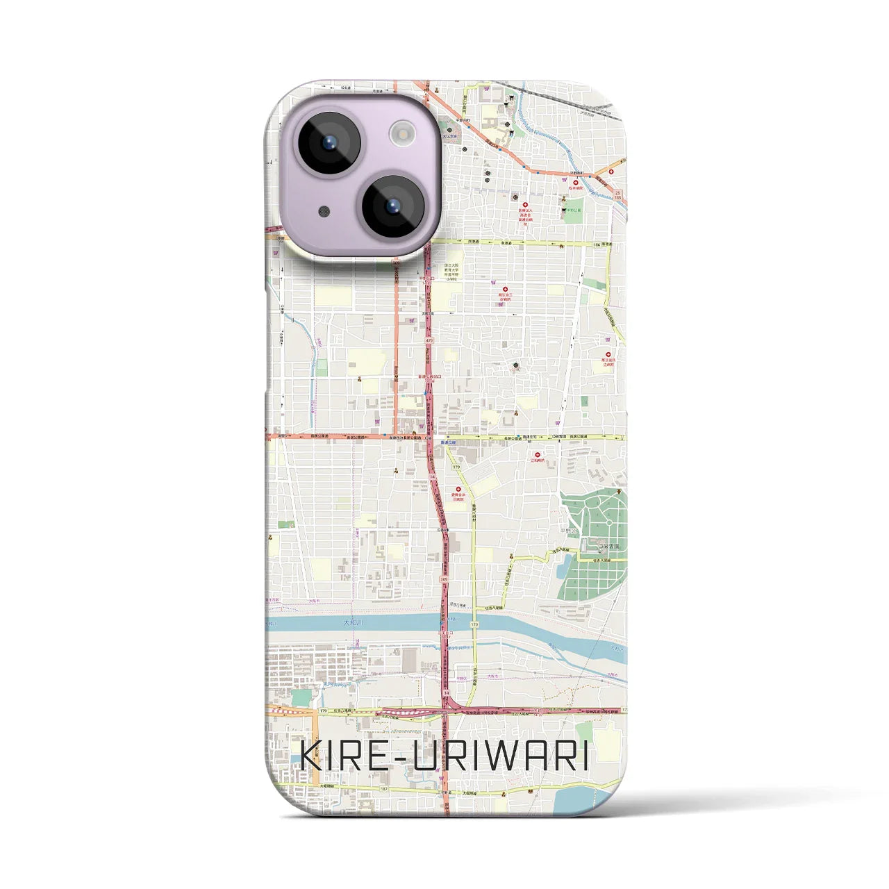 【喜連瓜破(大阪府)】地図柄iPhoneケース(バックカバータイプ)