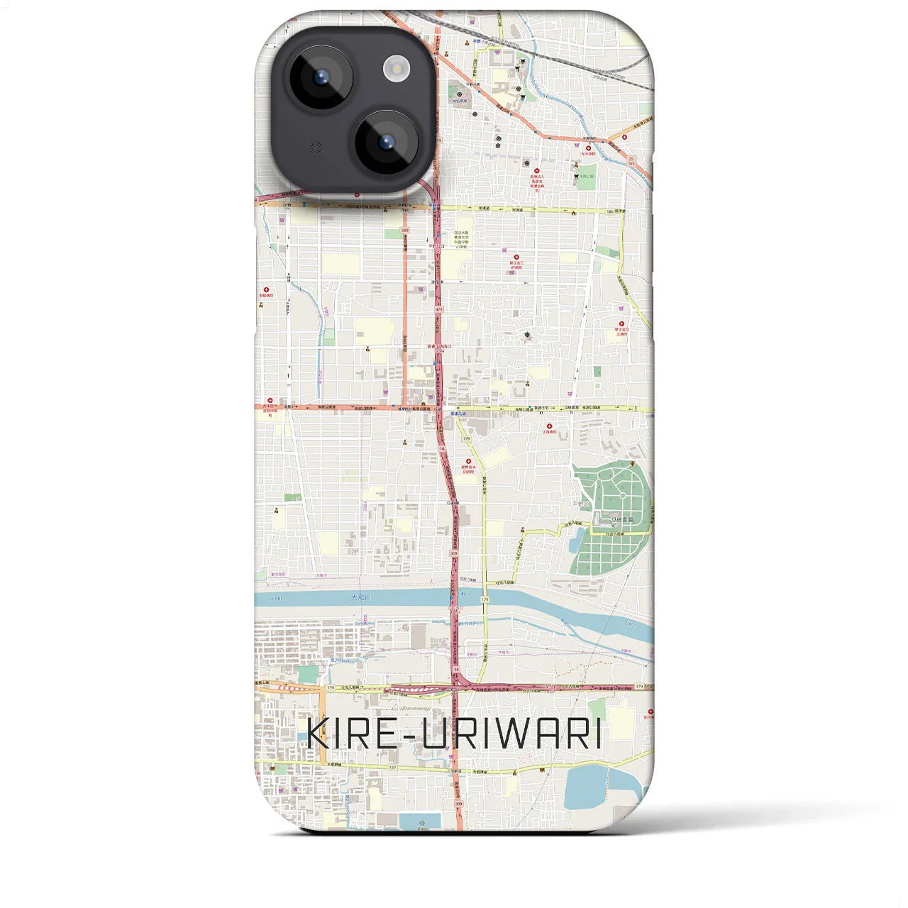 【喜連瓜破(大阪府)】地図柄iPhoneケース(バックカバータイプ)