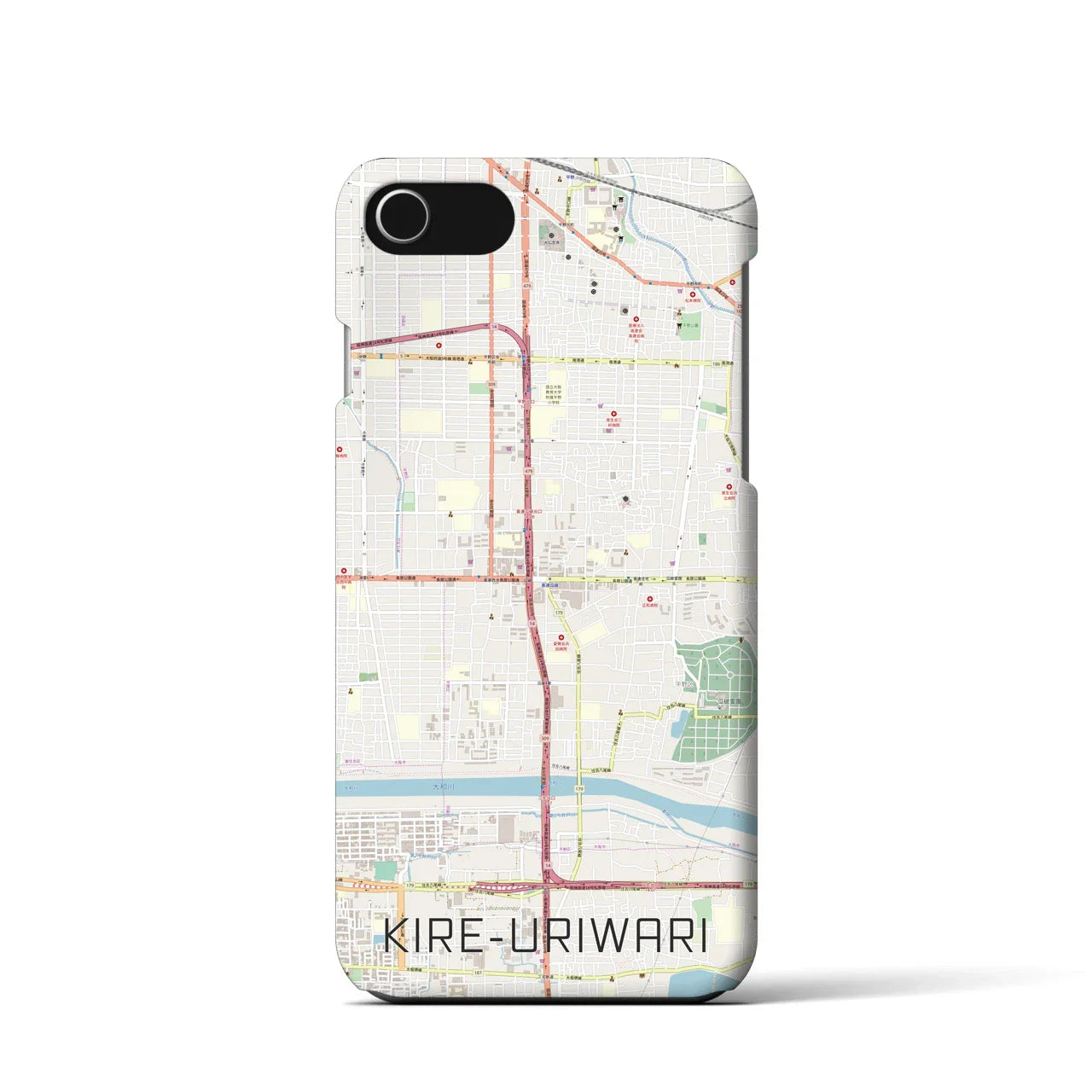 【喜連瓜破(大阪府)】地図柄iPhoneケース(バックカバータイプ)