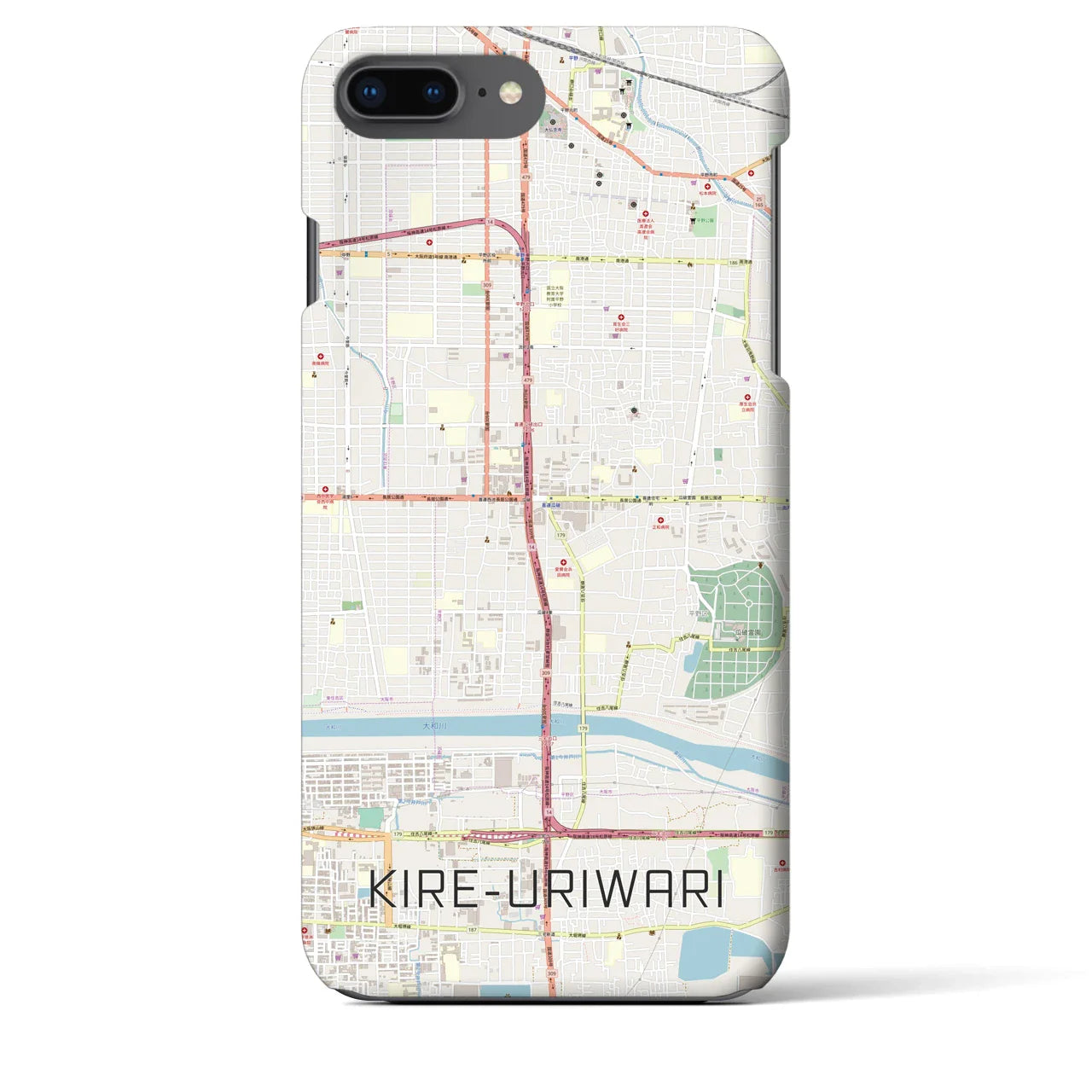 【喜連瓜破(大阪府)】地図柄iPhoneケース(バックカバータイプ)