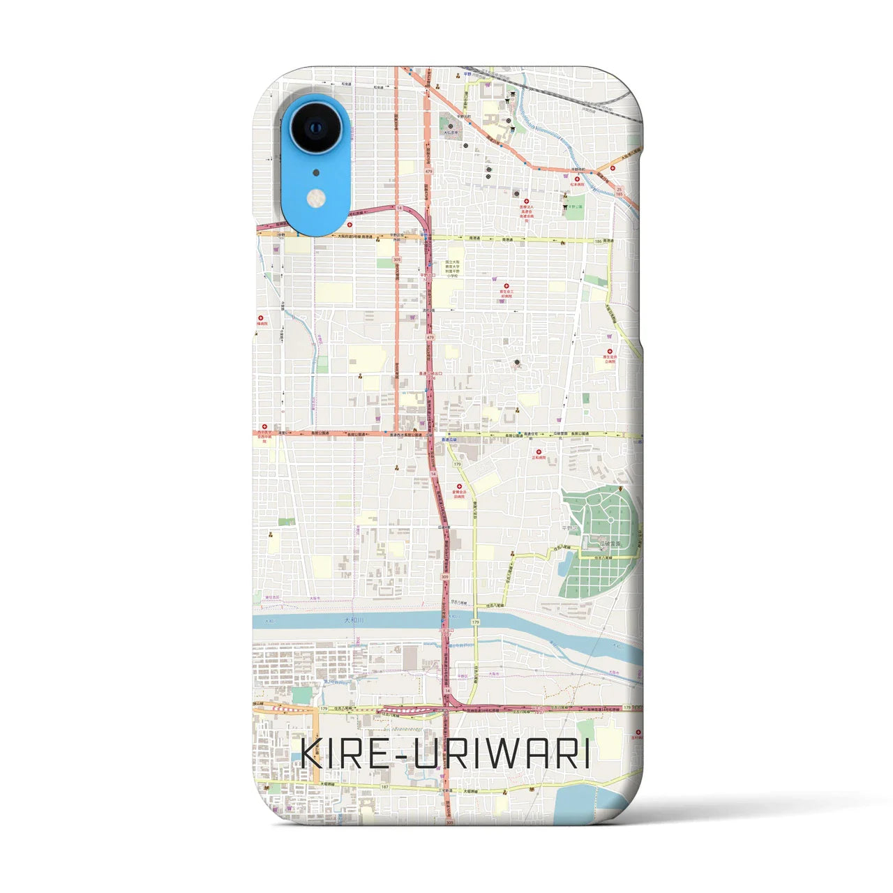 【喜連瓜破(大阪府)】地図柄iPhoneケース(バックカバータイプ)