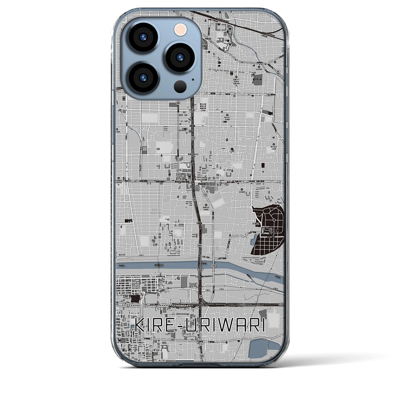 【喜連瓜破(大阪府)】地図柄iPhoneケース(クリアタイプ)