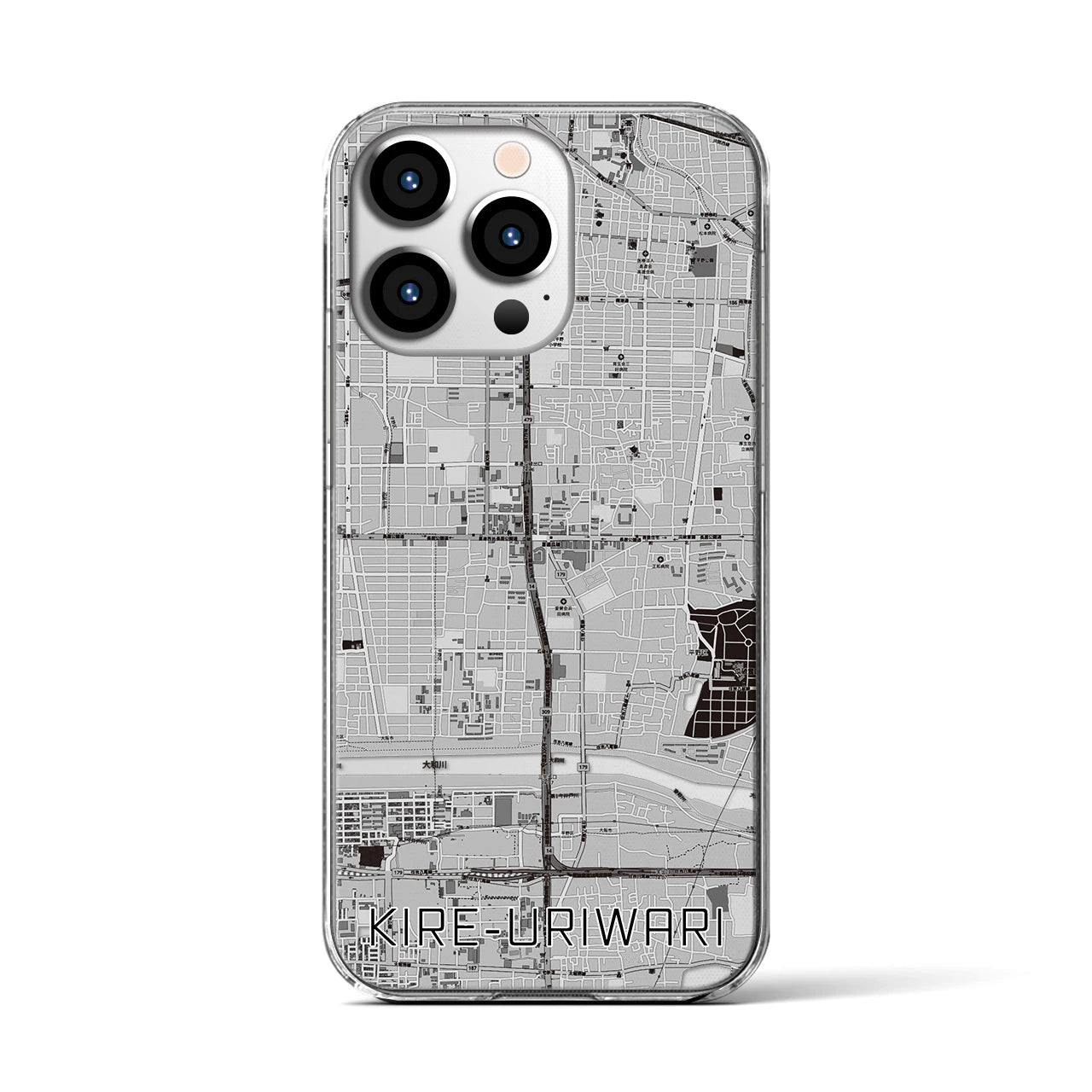 【喜連瓜破(大阪府)】地図柄iPhoneケース(クリアタイプ)