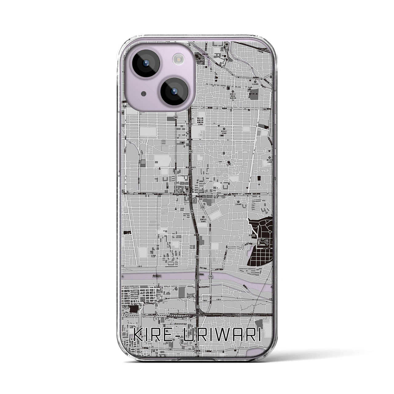 【喜連瓜破(大阪府)】地図柄iPhoneケース(クリアタイプ)