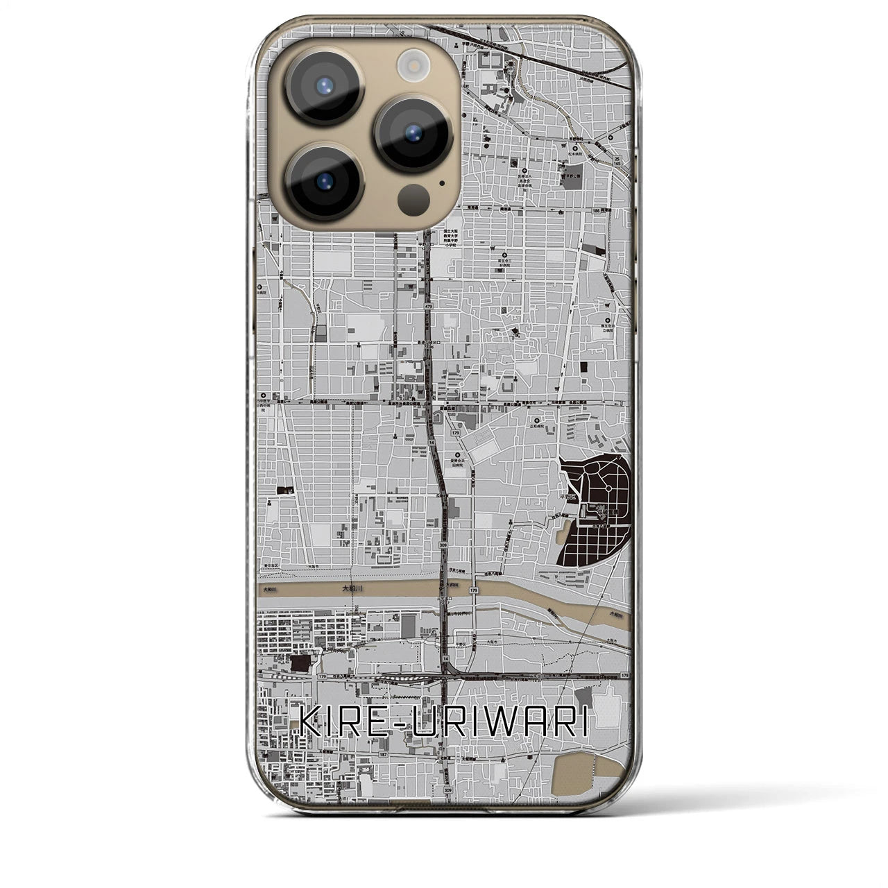 【喜連瓜破(大阪府)】地図柄iPhoneケース(クリアタイプ)